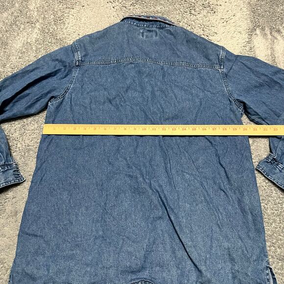 Vintage Womens 90's Bobby Brooks Embroidered Cat Large Denim Long Sleeved Shirt - Picture 4 of 7